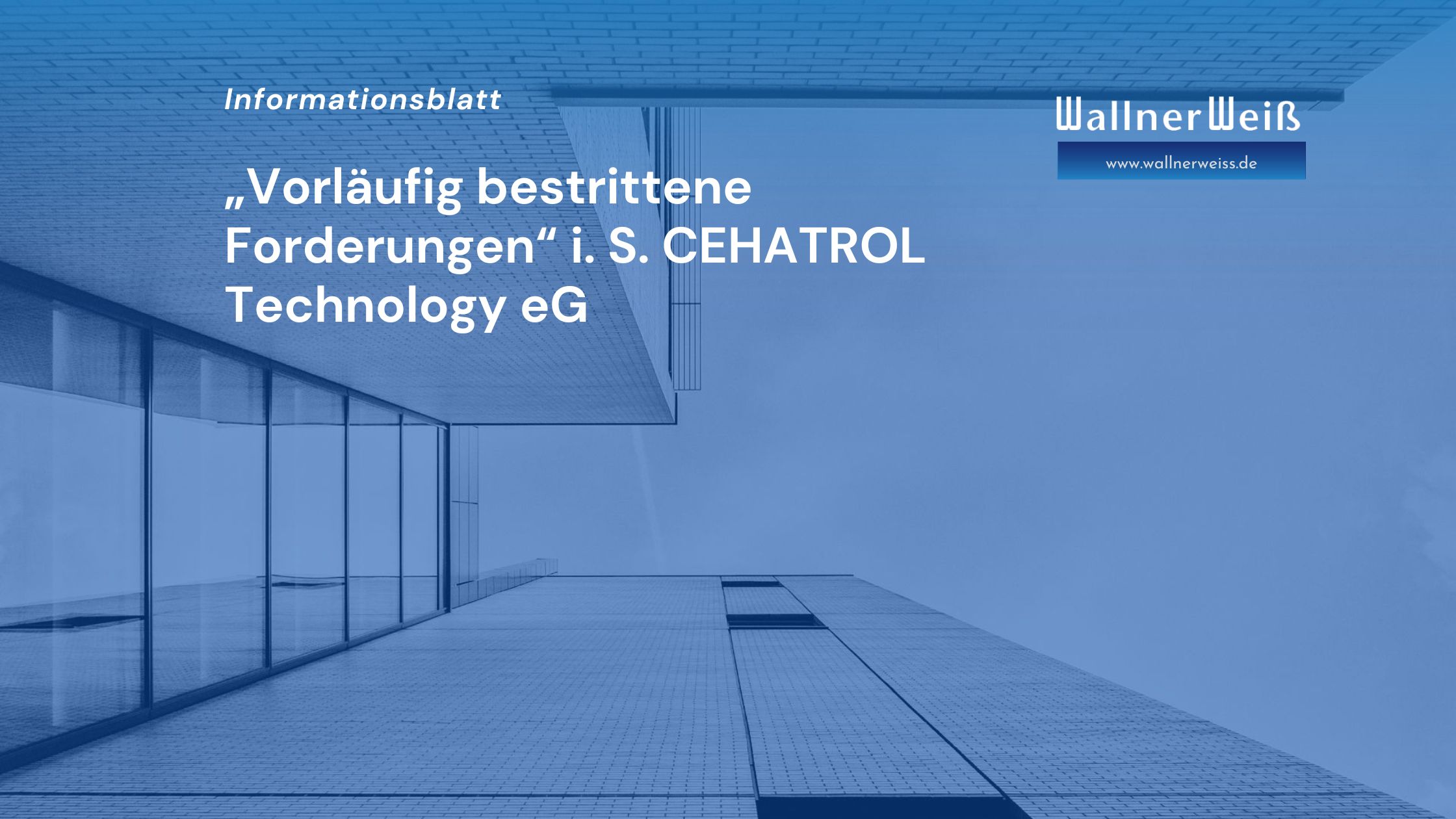 Informationsblatt „Vorläufig bestrittene Forderungen“ i. S. CEHATROL Technology eG